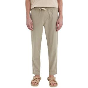 DeFacto Joggingbroek voor heren, lange sportbroek voor heren, comfortabele vrijetijdsbroek voor veelzijdig gebruik, stijlvolle joggingbroek voor heren met hoog, Kaki, 32