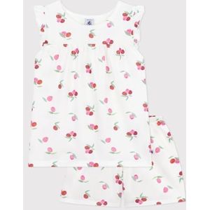 Petit Bateau meisjes pyjacourt, wit/meerkleurig., 4 Jaar