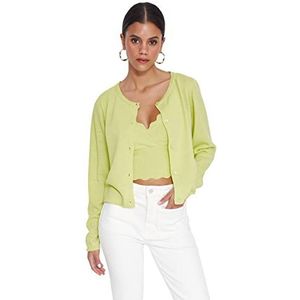 Trendyol Dames Regular fit Shift V-hals Knitwear Cardigan, Munt, S, Munt, S