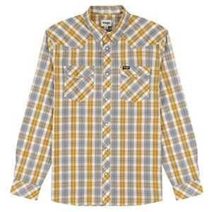 Wrangler Heren Western Shirt, Geel, 3X-Large, Wrangler geel, 3XL
