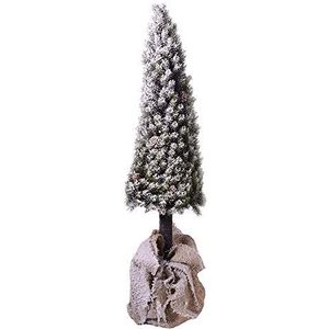 EUROCINSA kerstboom met sokkel van natuurlijke jute zak Ø 23 x 85 cm 1 stuks, hout, groen, eenheidsmaat