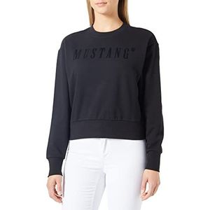 MUSTANG Dames Style Bea C Logo Print Sweatshirt, Black 4142, XL, Zwart 4142, XL