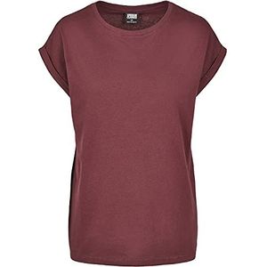 Urban Classics dames T-Shirt Ladies Extended Shoulder Tee 2-pack, Redwine, 3XL