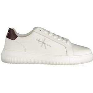 Calvin Klein Jeans Heren Chunky Cupsole Mono LTH YM0YM00681 Sneakers, Wit (Bright White/Bitter Chocolate), 6.5 UK, Witte Heldere Witte Bittere Chocolade, 39 EU