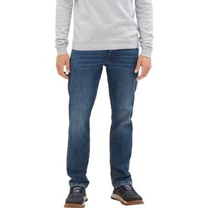 TOM TAILOR Marvin Straight jeans voor heren met stretch, 10113-clean Mid Stone Blue Denim, 34W / 30L