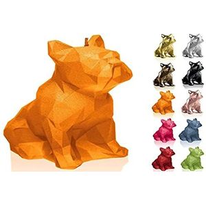 Candellana Handmade Bulldog Low-Poly Kaars Gift - Grappig - Decoratieve Kaars - Home Decor - Geschenken voor Vrienden - Katoenen lont - Brandduur 24 uur - Oranje Kaars