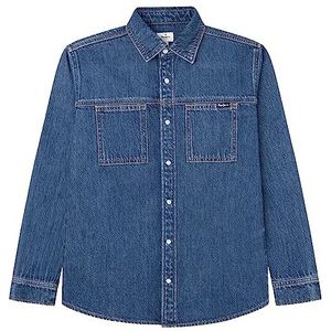 Pepe Jeans Ceder Overhemd voor jongens, blauw (denim), 12 Jaren