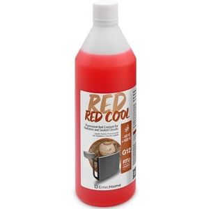 ErrecHome Red Cool, Red Coolant and Antifreeze -10°C/+103°C, Fluorescent Formulation with organic-based OAT inhibitor package, G12, Ready to Use, 1 Litre