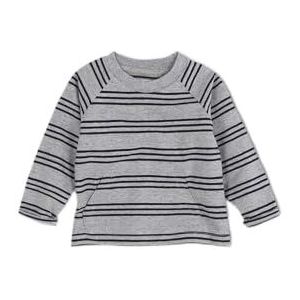 Gocco T-shirt met tas, blauw, gestreept, middelgrijs, gemêleerd, Grijs mid mengsel, 18-24 Maanden