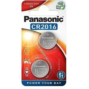2 Stuks (1 Blister a 2st) - Panasonic CR2016 Professional Electronics 3V 90mAh Lithium knoopcel