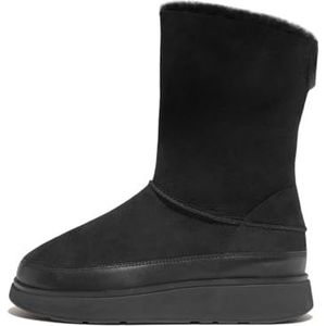 Fitflop Gen-ff korte double-faced shearling laarzen voor dames, Zwart, 42.5 EU