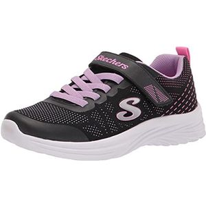 Skechers Dreamy Dancer Radiant Rogue Sneakers, Black Lavender Mesh Multi Trim, 34 EU