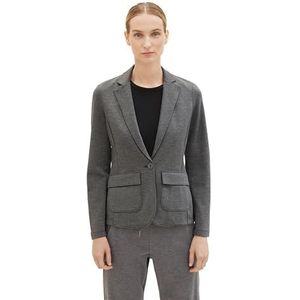 Tom Tailor - Korte Blazer - Shady Grey Melange - Gemêleerde Look
