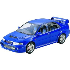 TAMIYA 24213 1:24 Mitsubishi Lancer Evolution VI - getrouwe replica, modelbouw, kunststof kit, hobby, lijmen, modelbouwdoos, montage, onbeschilderd, veelkleurig