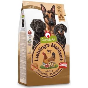 GranataPet Lieblings's Maaltijd Adult Pluimvee, droogvoer voor honden, graanvrij en suikervrij, volledig voer, 1,8 kg