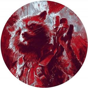 Marvel Komar DOT rond en zelfklevend vliesfotobehang - Avengers Painting Rocket Raccoon - Ø 125 cm - kinderkamer, wandtattoo - DD1-052