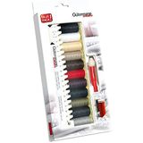 Gutermann Creativ Allesnaaigaren - Set van 11 spoelen van 100 meter + Gutermann handmeter + Seam Fix Mini, diverse kleuren