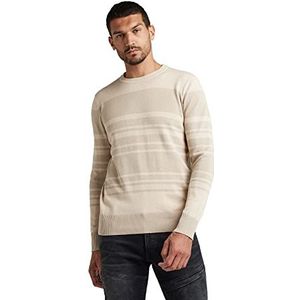 G-STAR RAW Heren Stripe Ronde Hals Trui Sweater, meerkleurig (Dk Talc/Dk Brick Stripe C706-c991), XL