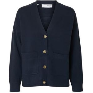 SELECTED FEMME Slfkamma Ls Knit Button Cardigan Noos, Dark Sapphire, XXL