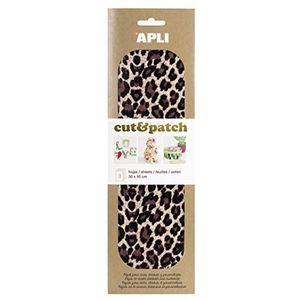 APLI 17225 - papier met luipaardpatroon, 3 vellen