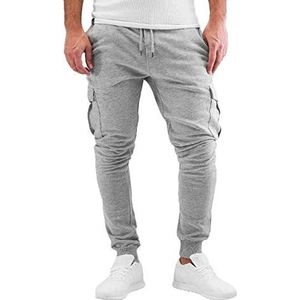 Urban Classics Joggingbroek voor heren, fitted cargo-sweatpants, sportbroek met cargozakken op de pijpen, verkrijgbaar in vele kleurvarianten, maten XS - 5XL, grijs, 30W x 31L