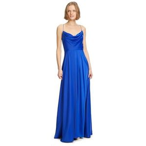 Vera Mont Avondjurk voor dames met watervalhals, jewel blue, 34