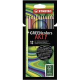 Milieuvriendelijk kleurpotlood - STABILO GREENcolors - ARTY -12 stuks - met 12 verschillende kleuren