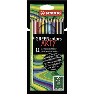 Milieuvriendelijk kleurpotlood - STABILO GREENcolors - ARTY -12 stuks - met 12 verschillende kleuren