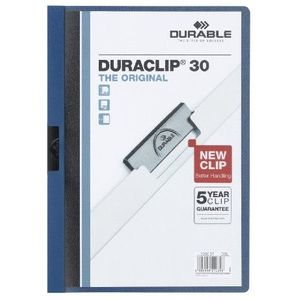 Durable 220007 Klemmap Duraclip Original 30 (voor 1-30 vel A4), 25 stuks, donkerblauw