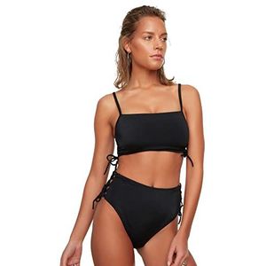 Trendyol - Geplooide Hoge Taille Hipster Bikinibroek - Bruin