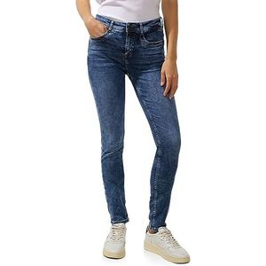 STREET ONE Slanke jeansbroek met stretch, Indigo Willekeurige wassing, 25W x 30L