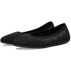 SKECHERS Women's Cleo 2.0-Glitzy Daze Ballet Flat, Black, 9.5