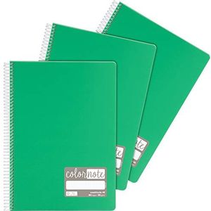 Grafoplás 98525620 notitieboeken, A4, gelinieerd, 80 vellen, 90 gram, groen, polypropyleen, serie Colornote