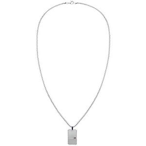 Tommy Hilfiger Sieraden Roestvrij Staal Hanger Ketting met ketting voor Mannen in zilver, geel goud of zwarte kleur, Eén maat, Roestvrij staal, Geen edelsteen