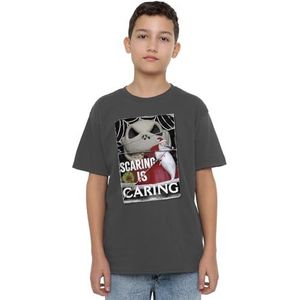 The Nightmare Before Christmas Scaring is Caring Unisex Kids T-shirt, houtskool, 12-13 jaar, houtskool, 12-13 jaar