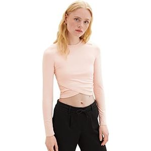 TOM TAILOR Denim Dames wikkelshirt met lange mouwen, 14557-licht Engelse roos, XXL