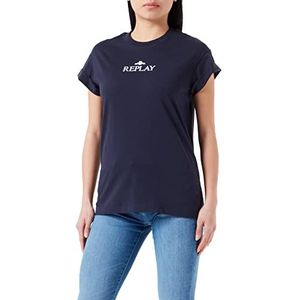 Replay T-shirt voor dames, Blauw 085, L