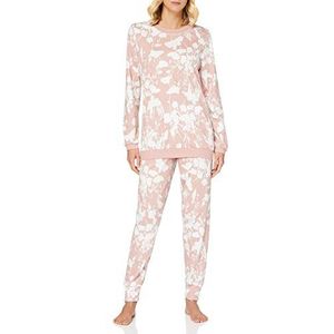 Calida Sweet Dreams Tweedelige pyjama voor dames, van katoen met zachte grip, Rose Bud Print, 48/50