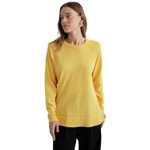 DeFacto Gebreide damesmode - stijlvolle gebreide trui blouses & tunieken voor dames - keuze aan truien - fijn gebreide truien en truien, geel, XXL