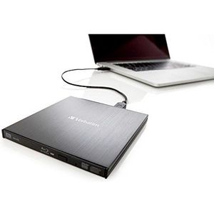 Verbatim externe Slimline USB 3.0 Blu-ray- en MDisc-brander van Verbatim - externe schijf, snelle gegevensback-up, met Nero Burn & Archive