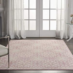 Nourison Jubilant Beach Floral Ivoor/Roze 5' x 7' Area Rug 5'3"" x 7'3