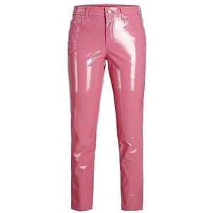 JACK & JONES Jjxx Jxberlin Slim Hw Faux Leather Pants Sn broek voor dames, Carmine Rose/Detail: glanzend, L