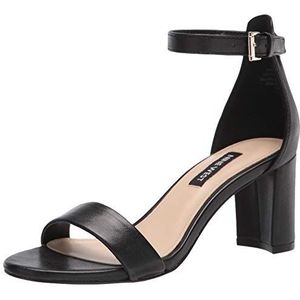 Nine West Women's Pruce Synthetic Heeled Sandal, Black, 5.0 M US