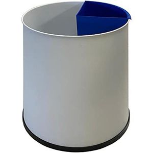 OFITURIA® Afvalemmer voor recycling, metaal, inhoud, 27 l, zilverkleurig, 1 vak voor afval