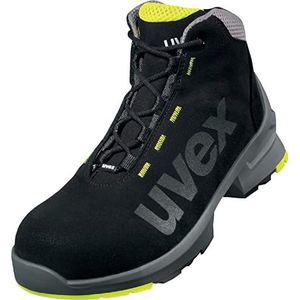 Uvex 1 veiligheidslaarzen S2 zwart-geel, werkschoenen voor dames en heren, waterbestendig, ademend, ESD-zool, maat: 43