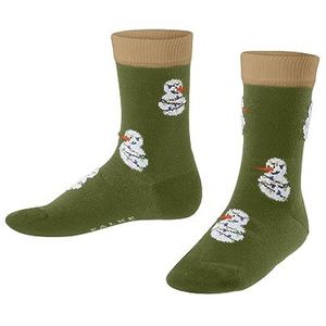 FALKE Unisex Kids Funny Snowmen sokken duurzaam katoen dun patroon 1 paar, groen (Calla Green 7756), 22 EU
