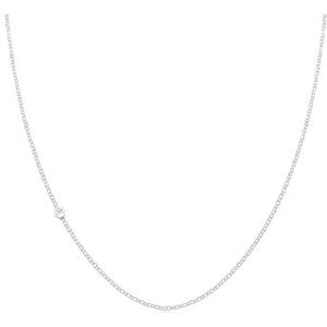Elli PREMIUM halsketting dames eenvoudig basic met diamant (0,03 ct.) van 925 sterling zilver, 450, Facetgeslepen, Diamant