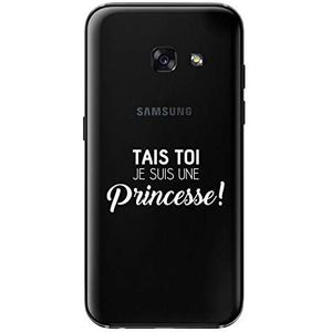 Zokko Beschermhoes voor Galaxy A5 2017, Tais TOI Je Suis UNE Princesse – zacht, transparant, inkt wit