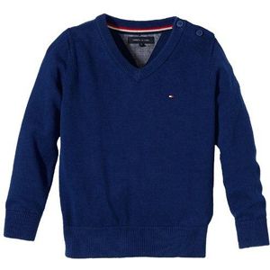 Tommy Hilfiger Tommy Vn pullover, effen, V-hals, voor jongens - blauw - 4 ans
