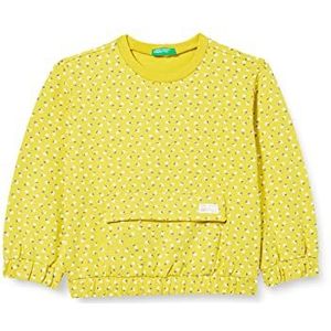 United Colors of Benetton Trui voor meisjes, 61t gele bloemen fantasie, 18 Maanden